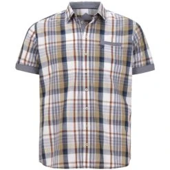 Kurzarmhemd MOMMO Oliv Kariert