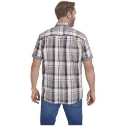 Kurzarmhemd MOMMO Oliv Kariert -Jan Vanderstorm server 135