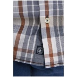 Kurzarmhemd MOMMO Oliv Kariert -Jan Vanderstorm server 137