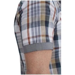 Kurzarmhemd MOMMO Oliv Kariert -Jan Vanderstorm server 138