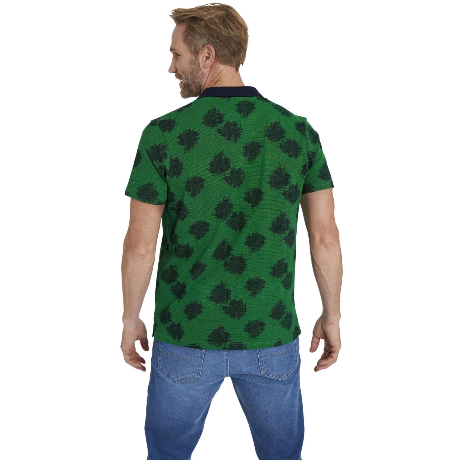 Poloshirt BEINT Grün Gemustert 3 Poloshirt BEINT Grün Gemustert – Bild 3
