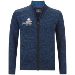 Strickjacke Mit Mütze APKE Blau Melange -Jan Vanderstorm server 1537