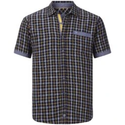 Kurzarmhemd BAKKE Dunkelblau Kariert