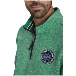 Fleece-Sweatshirt OHLSEN Grün Melange -Jan Vanderstorm server 183