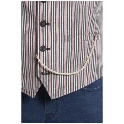 Weste TORVIND Rot Gestreift -Jan Vanderstorm server 1837