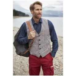 Weste TORVIND Rot Gestreift -Jan Vanderstorm server 1838