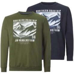 Jan Vanderstorm 29 Doppelpack Sweatshirt HOLDGER Grün Blau