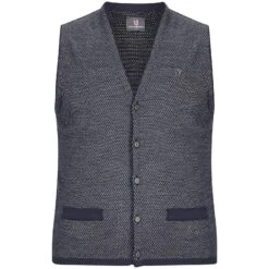 Strickweste TANE Blau Gemustert