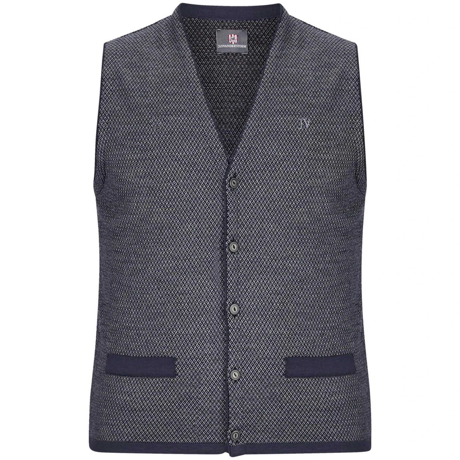 Strickweste TANE Blau Gemustert 1 Strickweste TANE Blau Gemustert