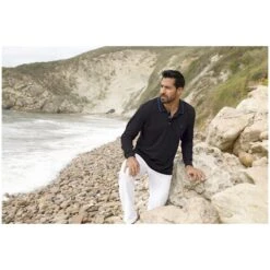 Langarm-Poloshirt ELLIS Schwarz -Jan Vanderstorm server 1978