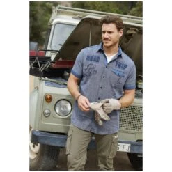 Kurzarmhemd NATTFARI Blau -Jan Vanderstorm server 1999