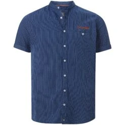 Kurzarmhemd NALLE Dunkelblau Gestreift