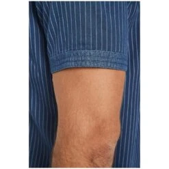 Kurzarmhemd NALLE Dunkelblau Gestreift -Jan Vanderstorm server 2045