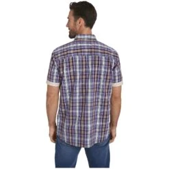 Kurzarmhemd ENEVOLD Lila Kariert -Jan Vanderstorm server 2130