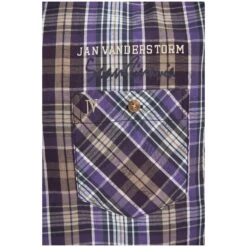 Kurzarmhemd ENEVOLD Lila Kariert -Jan Vanderstorm server 2132