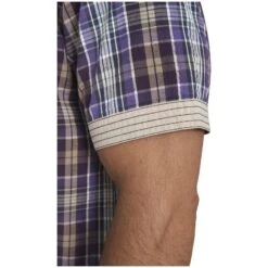 Kurzarmhemd ENEVOLD Lila Kariert -Jan Vanderstorm server 2133