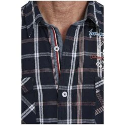 Kurzarmhemd BERTY Dunkelblau Kariert -Jan Vanderstorm server 2294