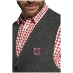 Strickweste RUTMAR Dunkelgrau Melange -Jan Vanderstorm server 2327