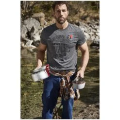 T-Shirt GAURI Dunkelgrau Melange -Jan Vanderstorm server 2387