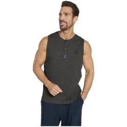 Doppelpack Muskelshirt MELFES Weiß Dunkelgrau Melange -Jan Vanderstorm server 2396