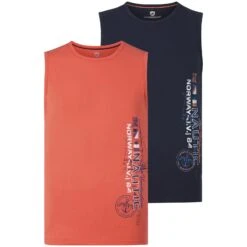Doppelpack Tanktop ODDFRED Orange Dunkelblau