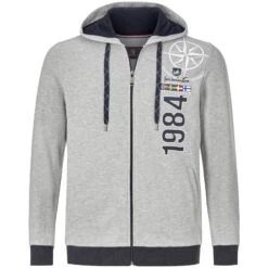 Sweatjacke EGINHARD Silbergrau Melange