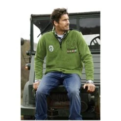 Fleece-Sweatshirt TOMAS Grün -Jan Vanderstorm server 283