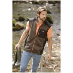 Outdoorweste ADALWOLF Oliv Schwarz -Jan Vanderstorm server 2934