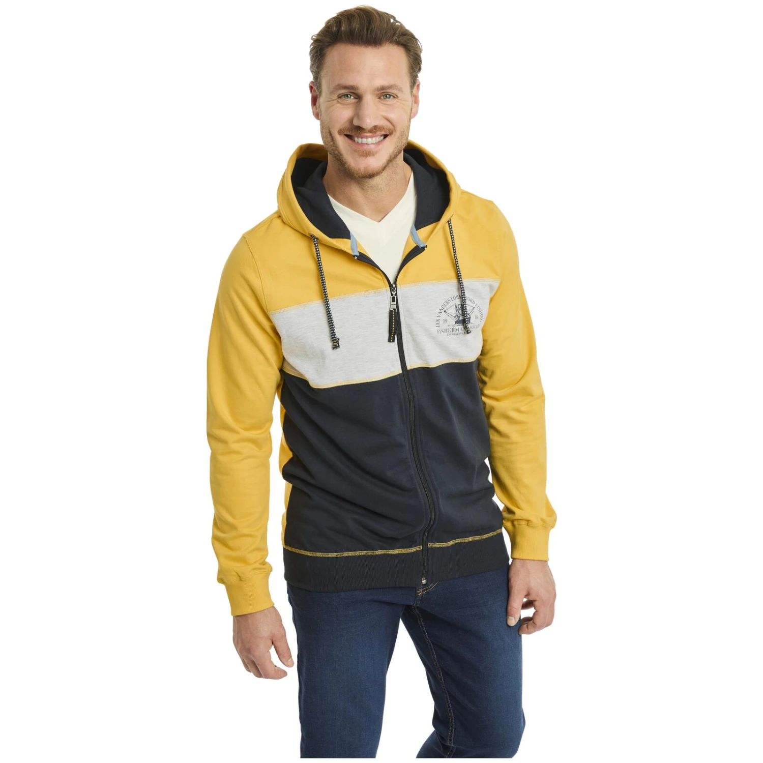 Sweatjacke PAULHARD Gelb Dunkelblau 2 Sweatjacke PAULHARD Gelb Dunkelblau – Bild 2