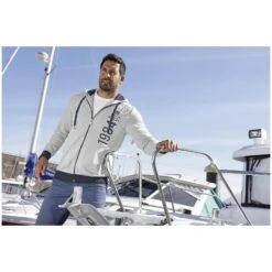 Sweatjacke EGINHARD Silbergrau Melange -Jan Vanderstorm server 33