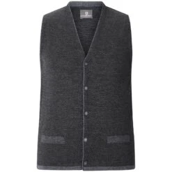 Strickweste TANE Dunkelgrau Gemustert