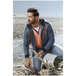 Sweatjacke ROBART Blau Melange -Jan Vanderstorm server 3428