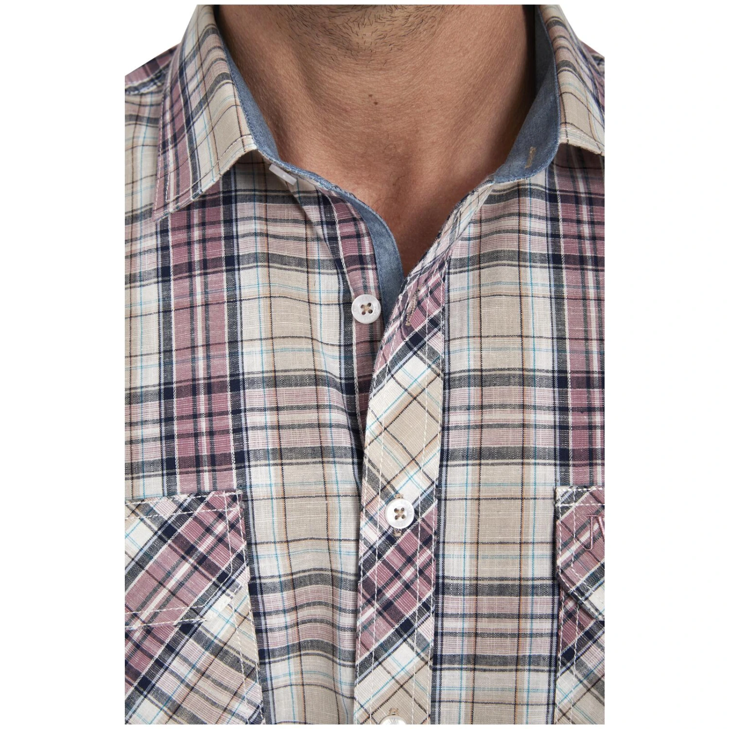 Kurzarmhemd PALLE Beige Kariert 7 Kurzarmhemd PALLE Beige Kariert – Bild 7