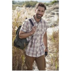 Kurzarmhemd PALLE Beige Kariert 16 Kurzarmhemd PALLE Beige Kariert -Jan Vanderstorm server 390