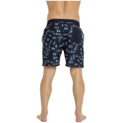 Badeshort CORNELIS Dunkelblau Bedruckt -Jan Vanderstorm server 4463