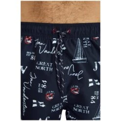 Badeshort CORNELIS Dunkelblau Bedruckt -Jan Vanderstorm server 4464