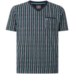 Kurzer Schlafanzug HAGER Dunkelblau Gestreift -Jan Vanderstorm server 4637