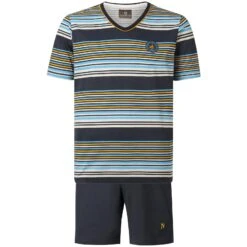 Kurzer Schlafanzug DOSSARD Dunkelblau Gestreift