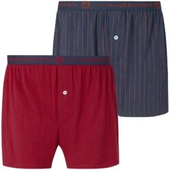 2er Pack Boxershorts NICKE Rot Dunkelblau