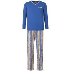 Schlafanzug ANTOS Royal Blau Gemustert
