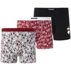 3er Pack Retropant AABO Schwarz Grau Rot