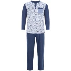 Schlafanzug TERO Blau Gemustert