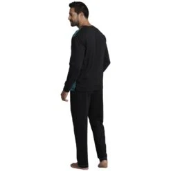 Schlafanzug OSMUND Petrol Schwarz -Jan Vanderstorm server 4896