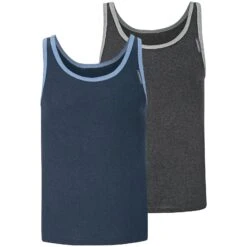 2er Pack Unterhemd ELOF Blau Grau