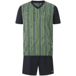 Kurzer Schlafanzug HELMWALD Dunkelblau Gestreift