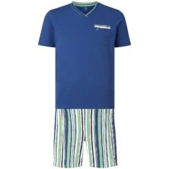 Kurzer Schlafanzug FREDSTEIN Royal Blau Gemustert