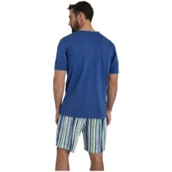 Kurzer Schlafanzug FREDSTEIN Royal Blau Gemustert -Jan Vanderstorm server 4990