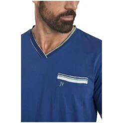 Kurzer Schlafanzug FREDSTEIN Royal Blau Gemustert -Jan Vanderstorm server 4994