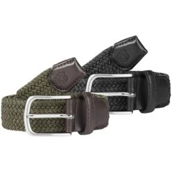 Doppelpack Gürtel OLIWER Oliv Schwarz