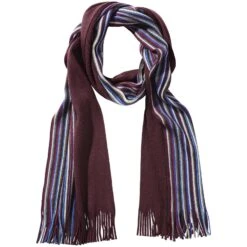 Schal MIELO Dunkelrot Gestreift